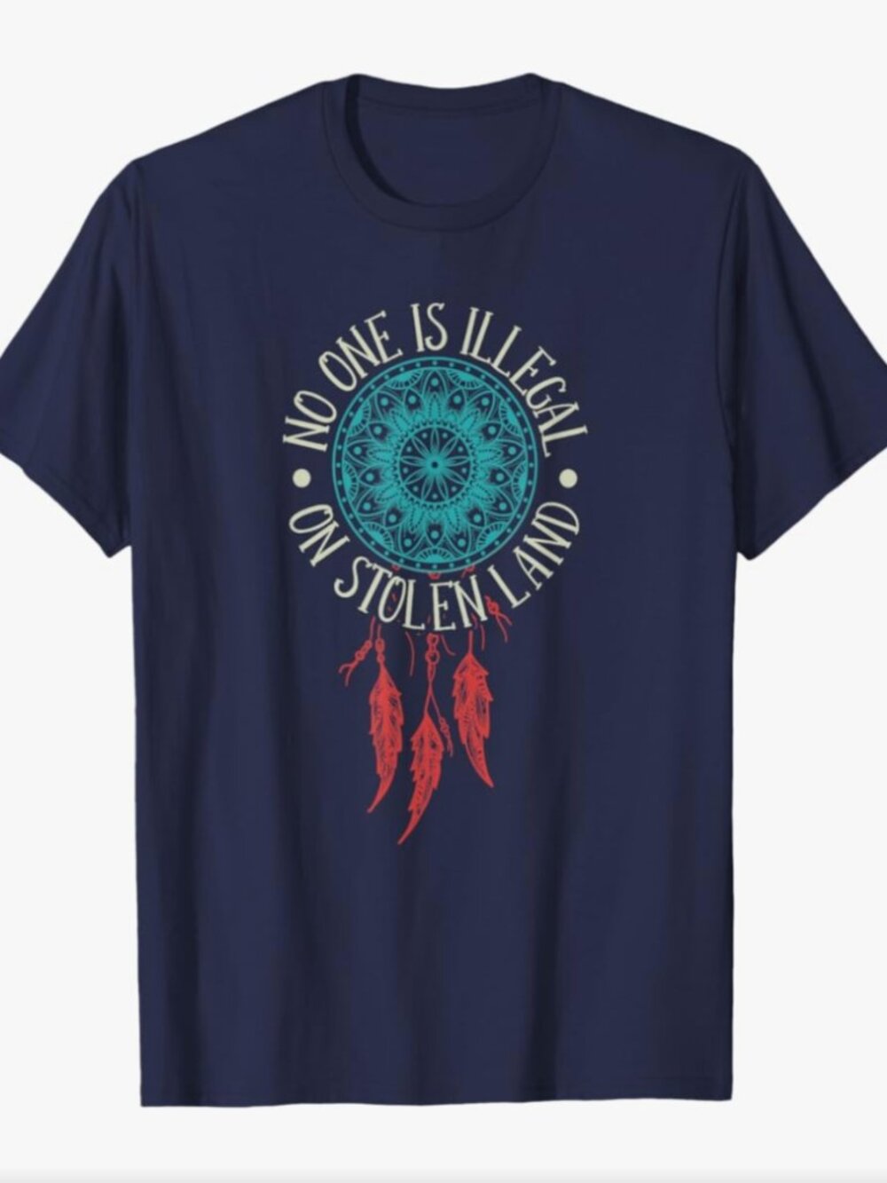 Men 3XL No One Is Illegal Short Sleeve T Shirt Top Navy Blue Gildan